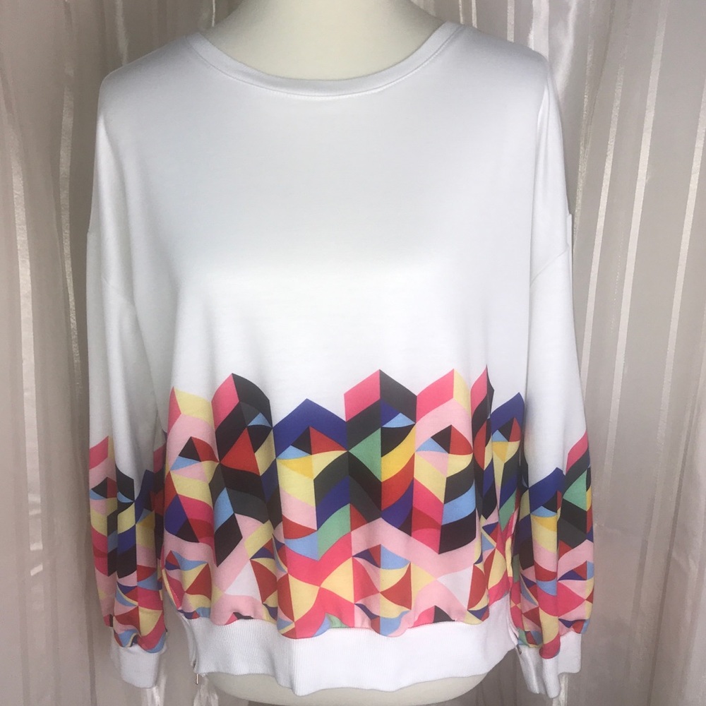 White&Colorful Mosaic Top!